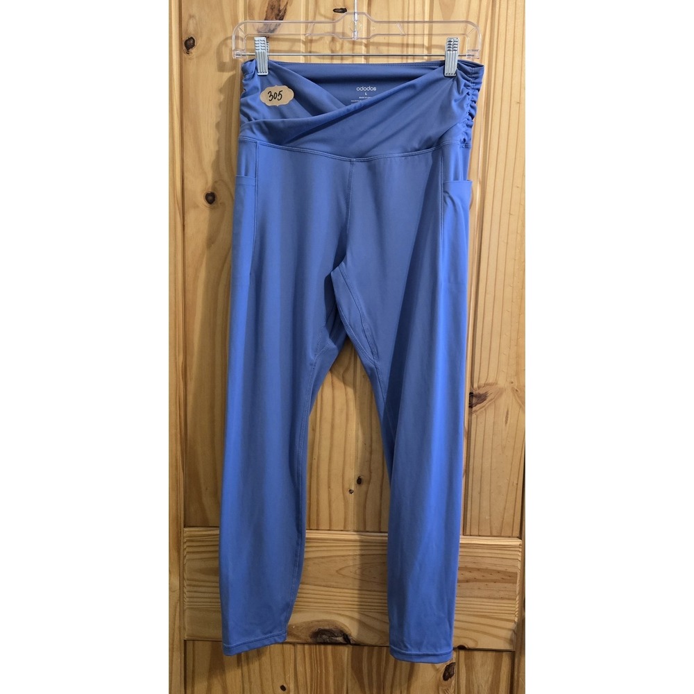 Ododos Women's Yoga Pants Size Large Blue Activewear High Rise Pull On